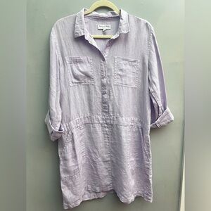Michael Stars Light Lavender Button Tunic Dress